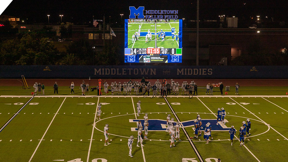 LED Football Video Scoreboard at Middletown High School