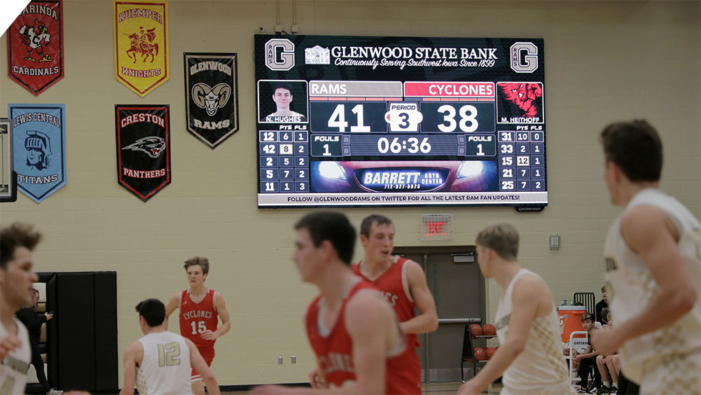 LED Basketball Video Scoreboard at Glenwood High School