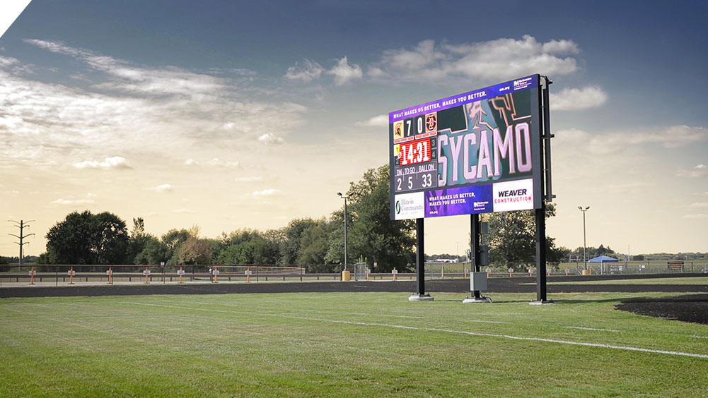 LED Football Video Scoreboard at Sycamore High School