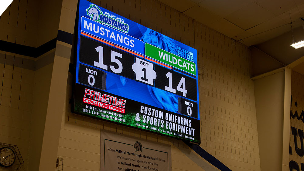 LED Volleyball Video Scoreboard at Millard North High School