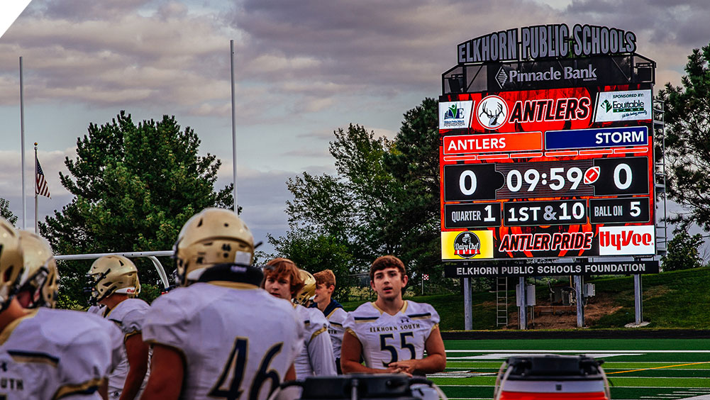 LED Football Video Scoreboard at Elkhorn High School Stadium