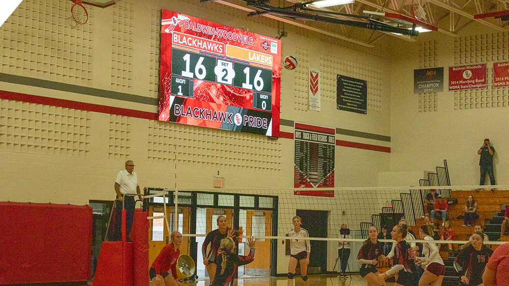 iB1810 Volleyball LED Video Scoreboard at Baldwin Woodville High School