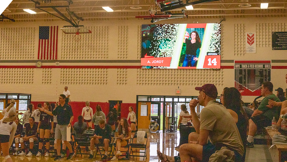 iB1810 Volleyball LED Video Scoreboard with Player Accolade at Baldwin Woodville High School