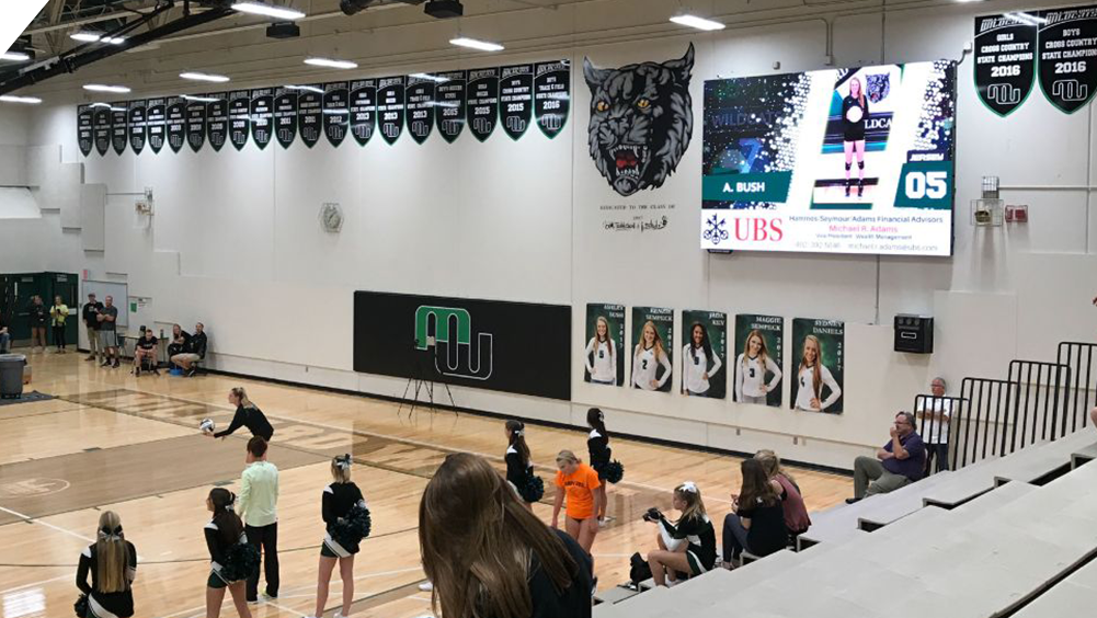 iB1410 Volleyball LED Video Scoreboard with Player Accolade at Millard West High School